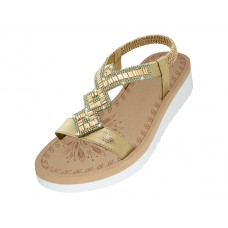 W9805L-RG - Wholesale Women's "Easy USA" Rhinestone Upper Comfortable Waking Sandals (*Rose Gold Color)